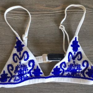 Skye & Staghorn Marrakech Beaded Tri Bikini Top S